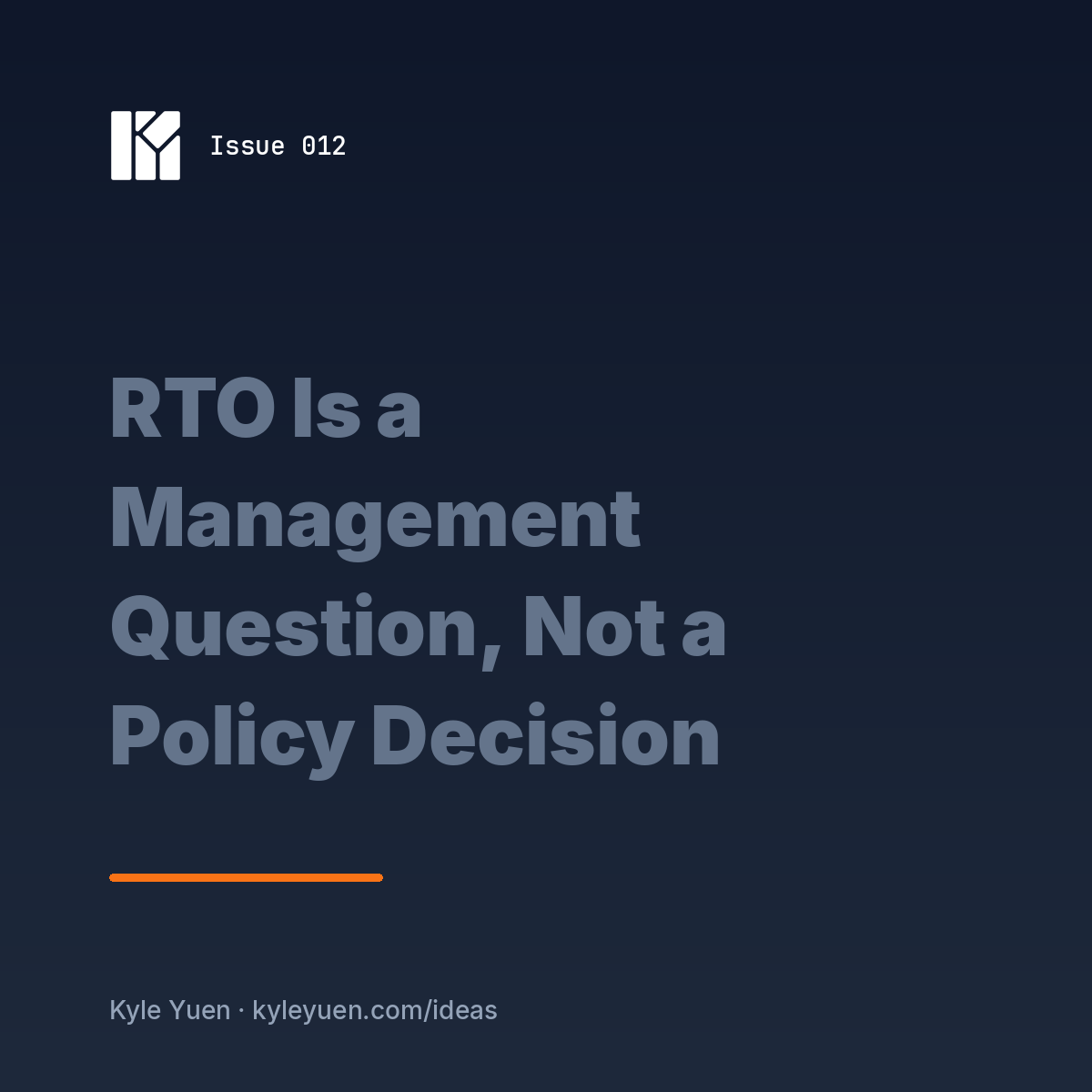 RTO Is a Management Question, Not a Policy Decision