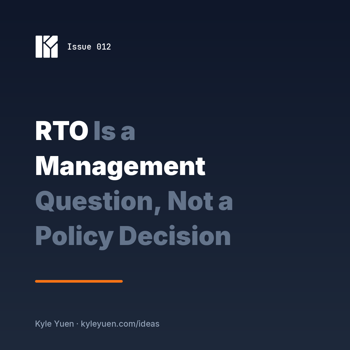 RTO Is a Management Question, Not a Policy Decision